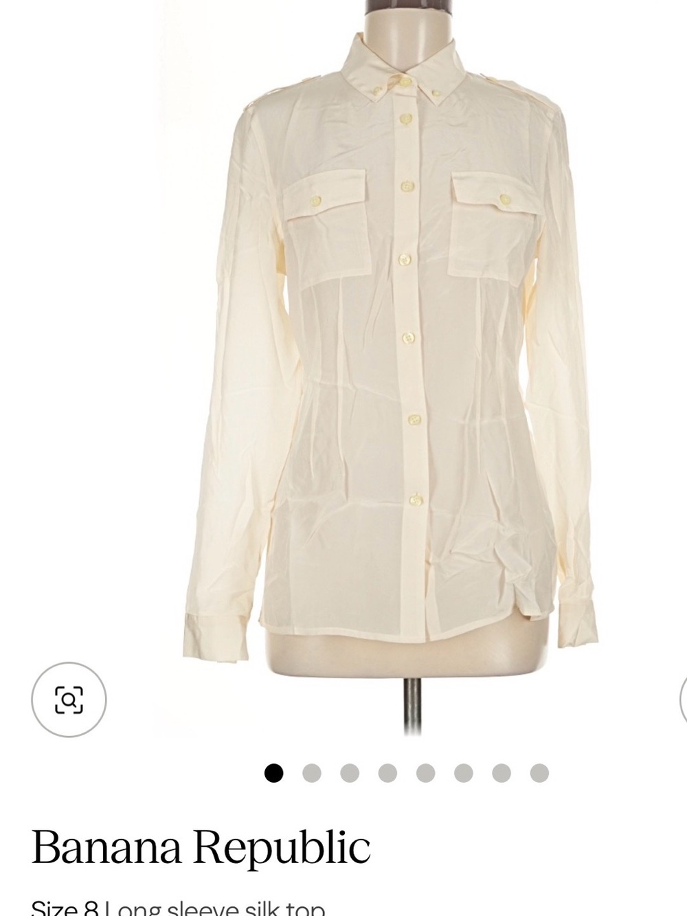 Banana Republic Cream Silk Button-Up Blouse